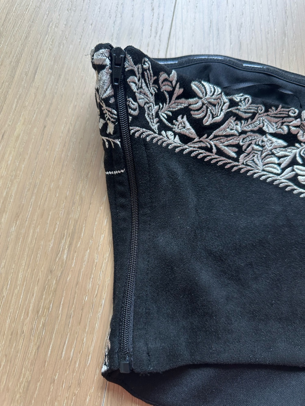 Women’s Embroidered Black Corset Bustier Desert Western Cowgirl Nashville Top - Picture 5 of 11